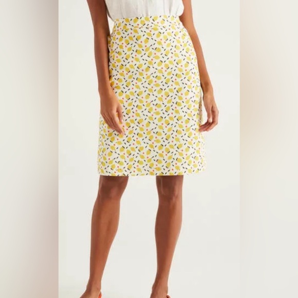 Boden Dresses & Skirts - Boden A-Line Francesca Lemon Print Plus Size Skirt 20/22L Summer Trendy Quality